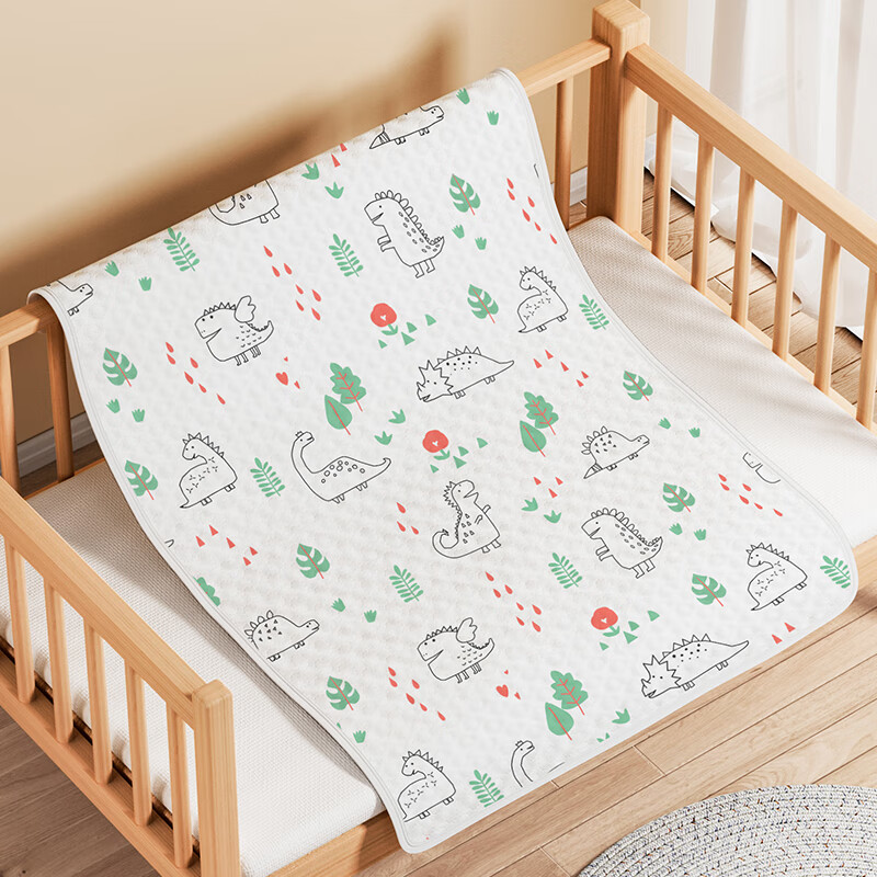 Nomian diaper pad, washable pure cotton aunt pad, breathable, waterproof, washable, Nomian newborn baby care mattress, large size, little dinosaur 3A antibacterial-four seasons, home use, super thick | super soft | instant suction | breathable 68*100cm
