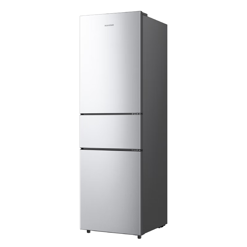 Rongsheng 216 liter three-door small refrigerator household small household energy-saving ultra-thin refrigerated freezer dual-purpose fresh-keeping rental dormitory mini BCD-216E10RNLAD Caesar Silver