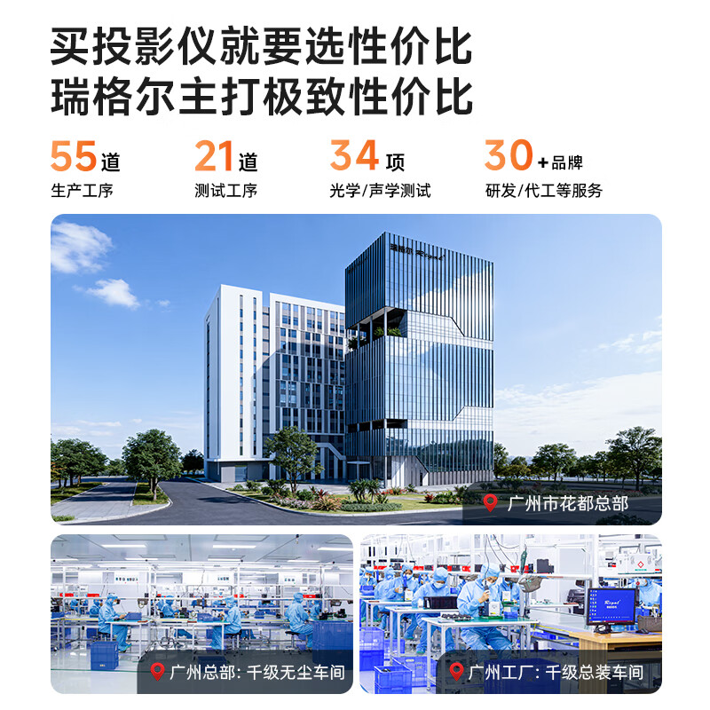 Rigal B6 projector home smart projector portable bedroom mobile phone screen projection (fully enclosed light machine AI smart voice home theater TV)