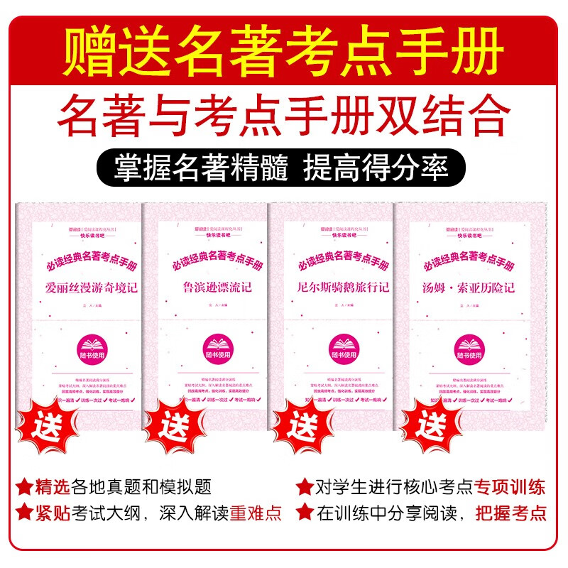 Read the second volume for sixth grade (4 volumes with test points) Robinson Crusoe, The Adventures of Tom Sawyer, Alice in Wonderland, and Niels' Travels on the Goose.