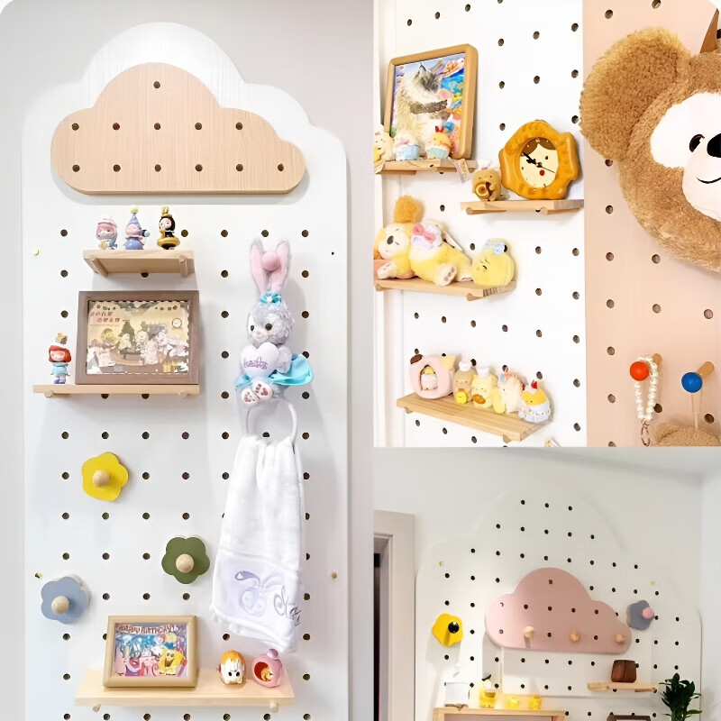 Vipero German quality hole board storage rack accessories are included in the household wooden hooks, round head matchsticks, solid wood laminates, 8mm small wooden sticks, 10 pieces