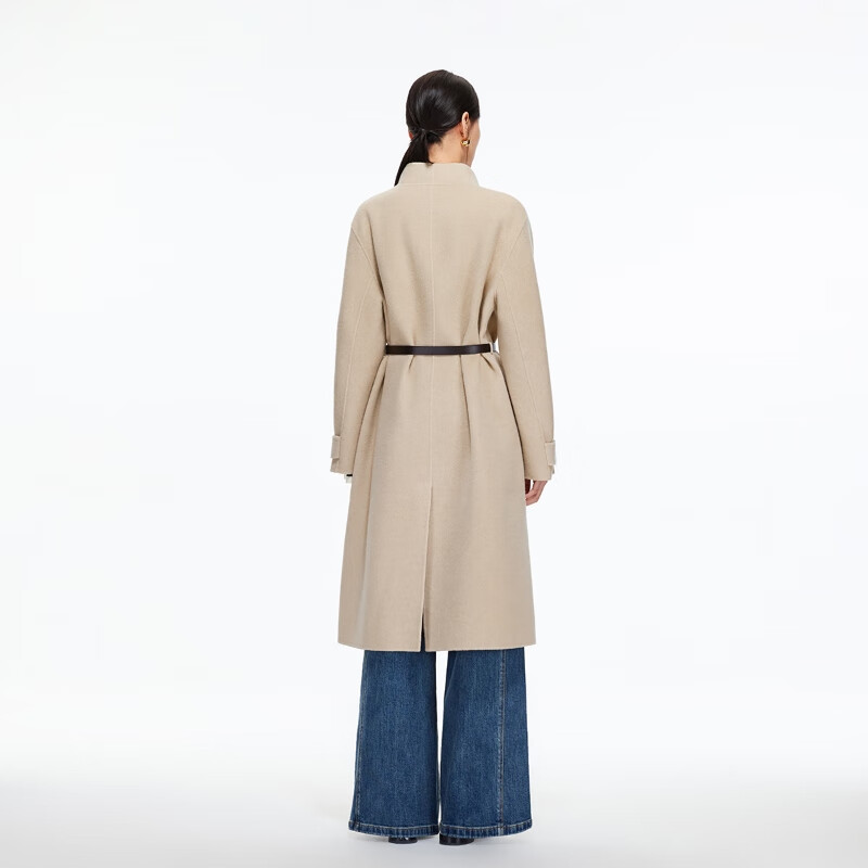 VEROMODA woolen coat for women 2025 winter new style loose belt mid-length simple coat 32544S002