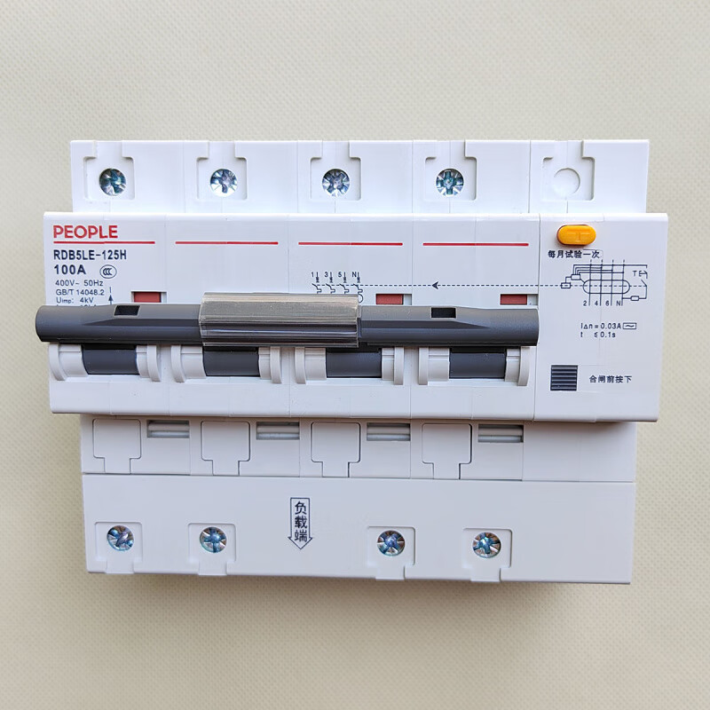 Three-phase four-wire leakage protection air switch 4P80A100A380V 125A 4p