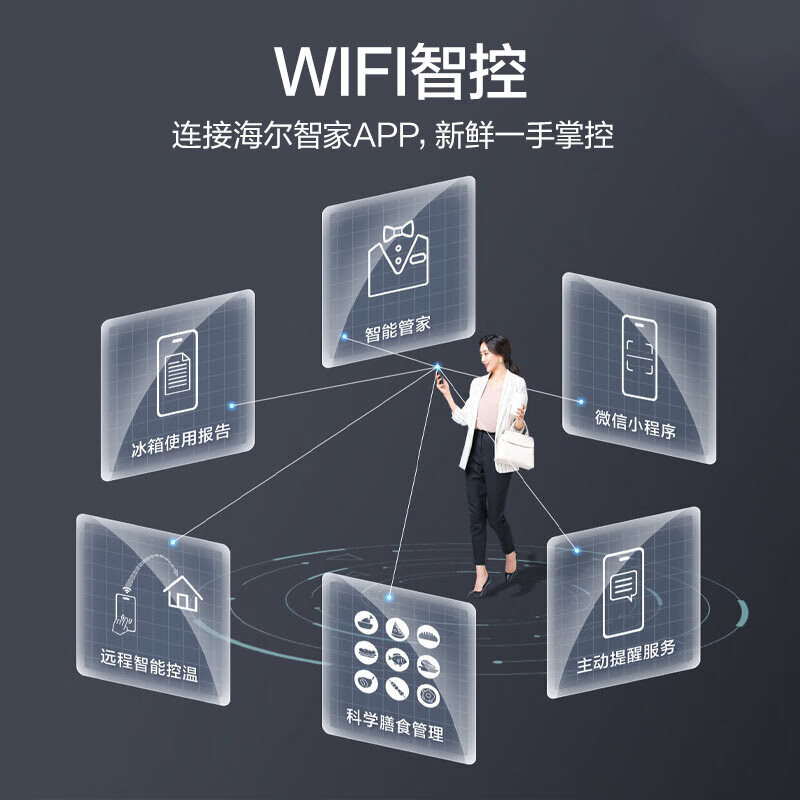 Haier Family Banquet 539L cross-door refrigerator air-cooled, frost-free, first-level dual-frequency black gold purification, three-speed variable temperature large capacity BCD-539WGHTDEDH9U1 government subsidy 15% 539L cross | black gold purification hot model