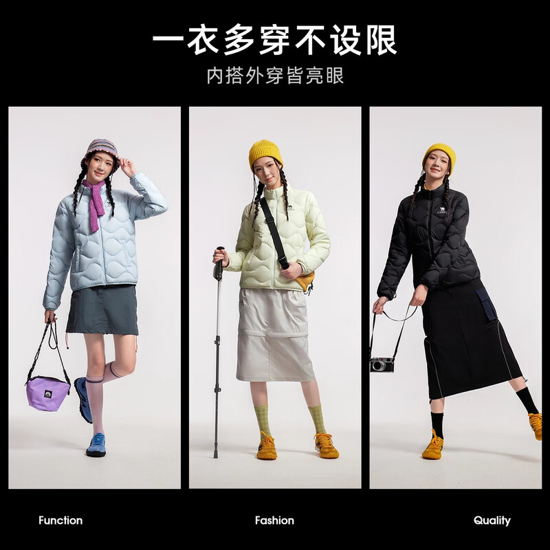 Camel Women's Down Jacket 2025 Autumn and Winter New Men's and Women's Lightweight High Puff Warm Windproof Antistatic Jacket