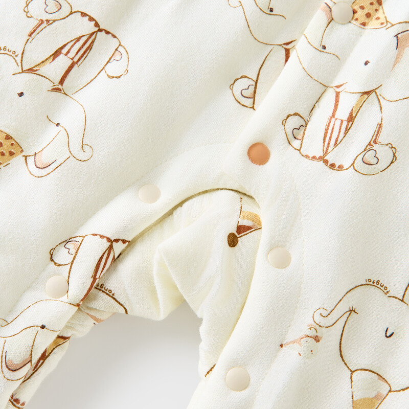 Tongtai (TONGTAI) baby jumpsuit autumn and winter pure cotton quilted baby clothes newborn cotton romper yellow 80cm