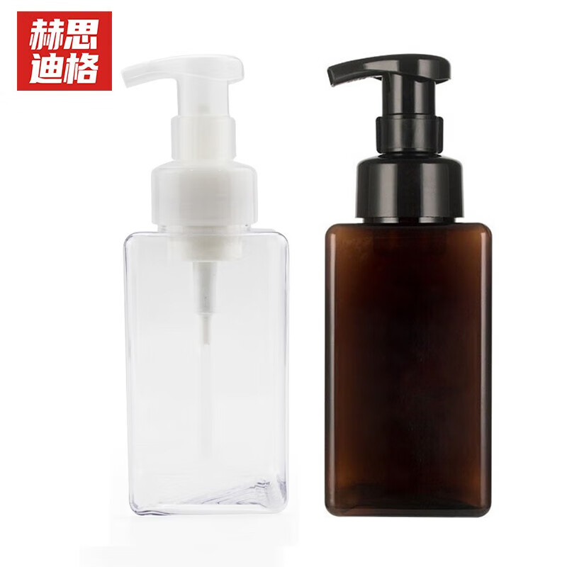 Hesdige JG-1201 push-type foaming bottle, bathroom separate bottle, bathroom push-type bubbler, 450ml transparent + 450ml brown, Beijing warehouse flash delivery