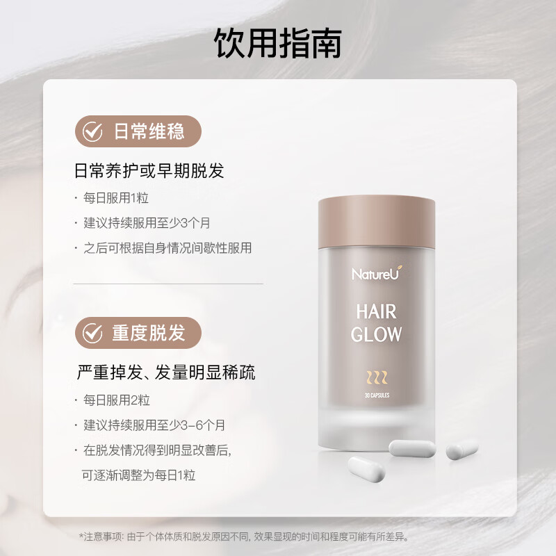 NatureU hair loss prevention hair care biotin saw palmetto unisex a-reductase caviar repair hair follicles