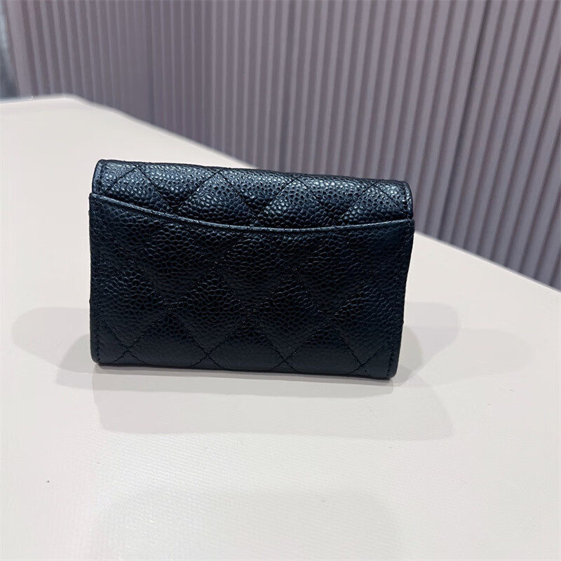 Second-hand 99 new Chanel cherry color patent leather long wallet long and short women's wallet 98 new Chanel diamond caviar leather wallet