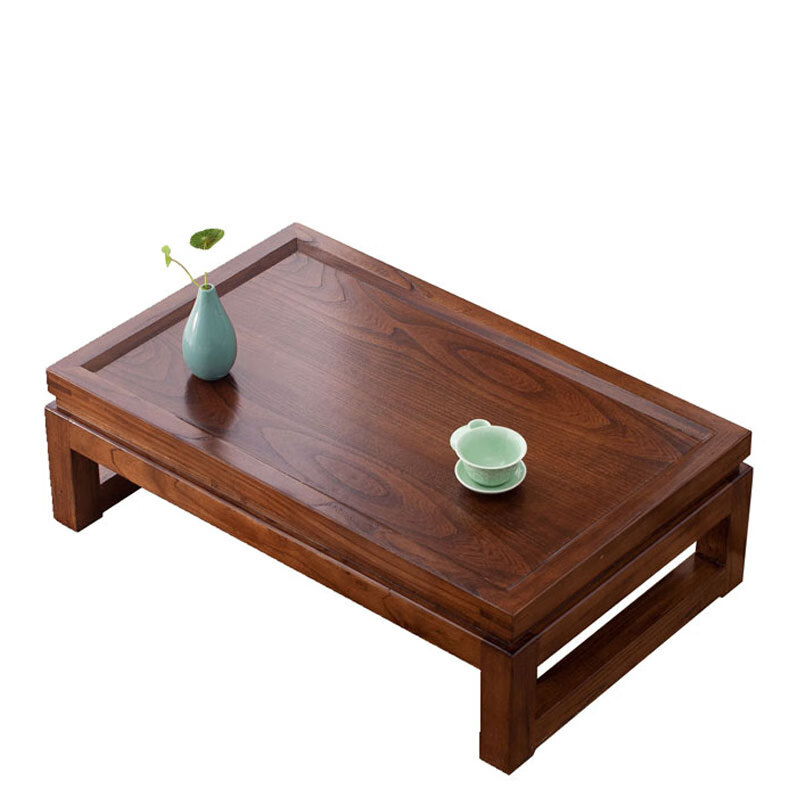 Shantou Lincun Japanese-style small tea table, Zen modern and simple solid wood kang table, bay window table, window sill low table, customized size, complete decoration