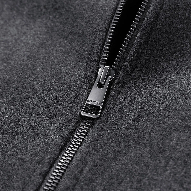 Septwolves Jacket Men's Autumn Lapel Solid Color Wool Jacket Business Casual Wool Warm Easy-Care Commuting Top