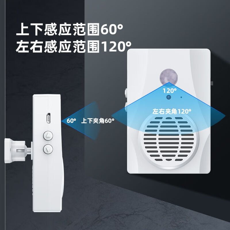 Mo Peng welcome to the door sensor construction site safety voice prompter store sensor doorbell sensor welcome device customizable voice plug-in model one meter data cable plus charging head voice customized model