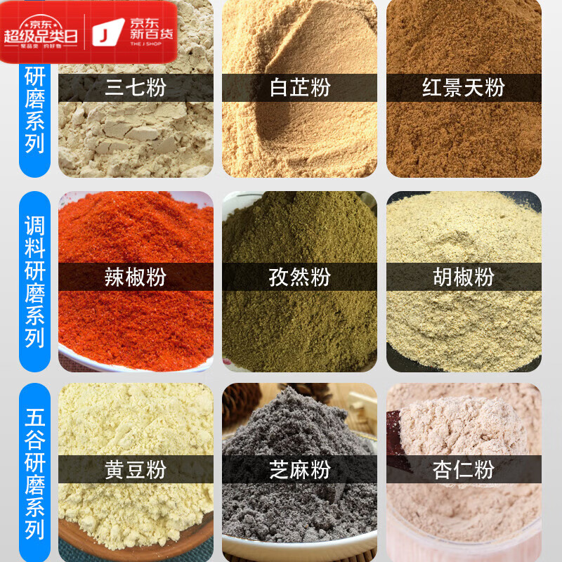 OEMG German Chinese herbal medicine crusher ultra-fine grinding household small electric dry grinder multi-functional crushing grinder Lingsheng 800g copper motor 430 crushing bin_