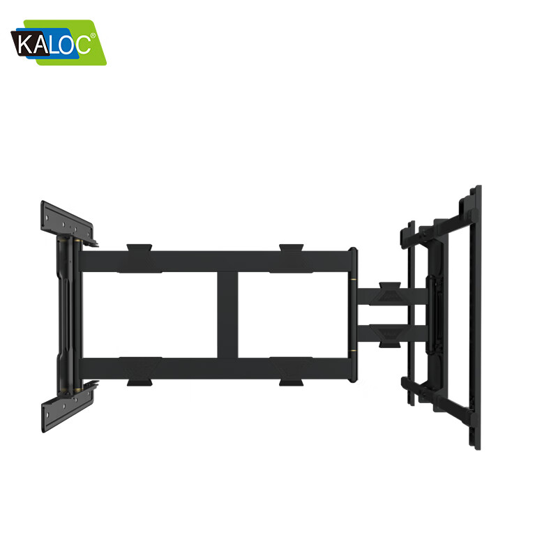 KALOC TV wall-mounted bracket is ultra-thin and can be retracted and rotated 90 degrees. The bracket is suitable for Xiaomi Hisense Sony Thunderbird TCL Skyworth 55 65 75 85 98-inch shelf KLC-DL90 ultra-thin 4.5cm, with a capacity of 90kg