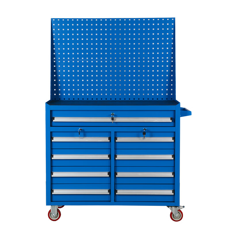 Yusenyi multi-layer drawer tool cabinet factory workshop lathe workbench enlarged mobile heavy tool cart hardware storage cabinet 129BB blue brake + 2 back plates