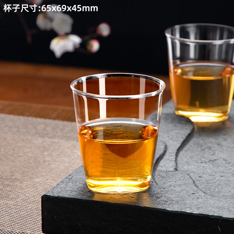 Rice rattan disposable cup 130ml thickened hard plastic transparent high-end aviation cup food-grade tea drink wine cup 150ml disposable wine cup 5 packs total 100 pieces high-end aviation cup quality, damage guarantee