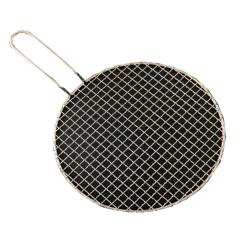 Sailotou Korean stainless steel barbecue mesh round with handle household barbecue fish splint piece camel 65cm silk 2 points 5 pairs of handles