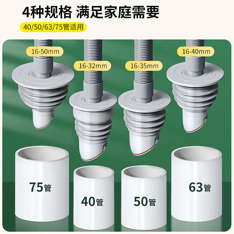 Haili kitchen sewer anti-odor sealing artifact bathroom washing machine water pipe anti-overflow silicone sealing plug ring F75