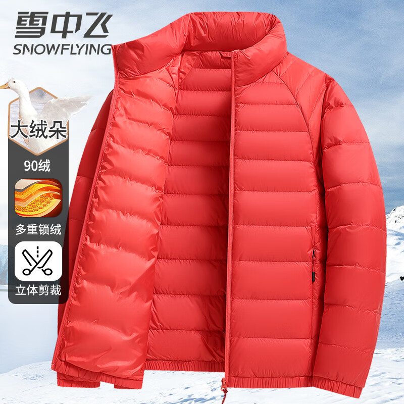 Flying in the Snow 90 Down Lightweight Down Jacket Autumn and Winter Warm Stand-up Collar Casual Simple Down Men's Cold Jacket 180