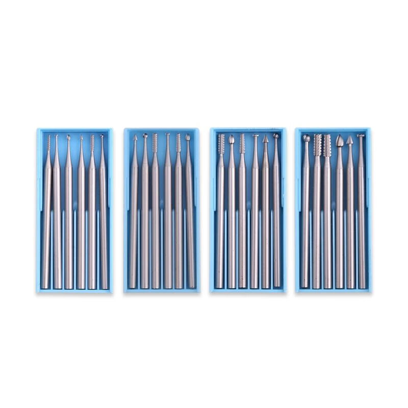 CLCEY Electric Nuclear Carving Knife Tungsten Steel Carving Knife Olive Nut Wood Micro-carving Drill Tool Dental Machine Woodworking Knife A set of blue box dental carving large, medium and small sets