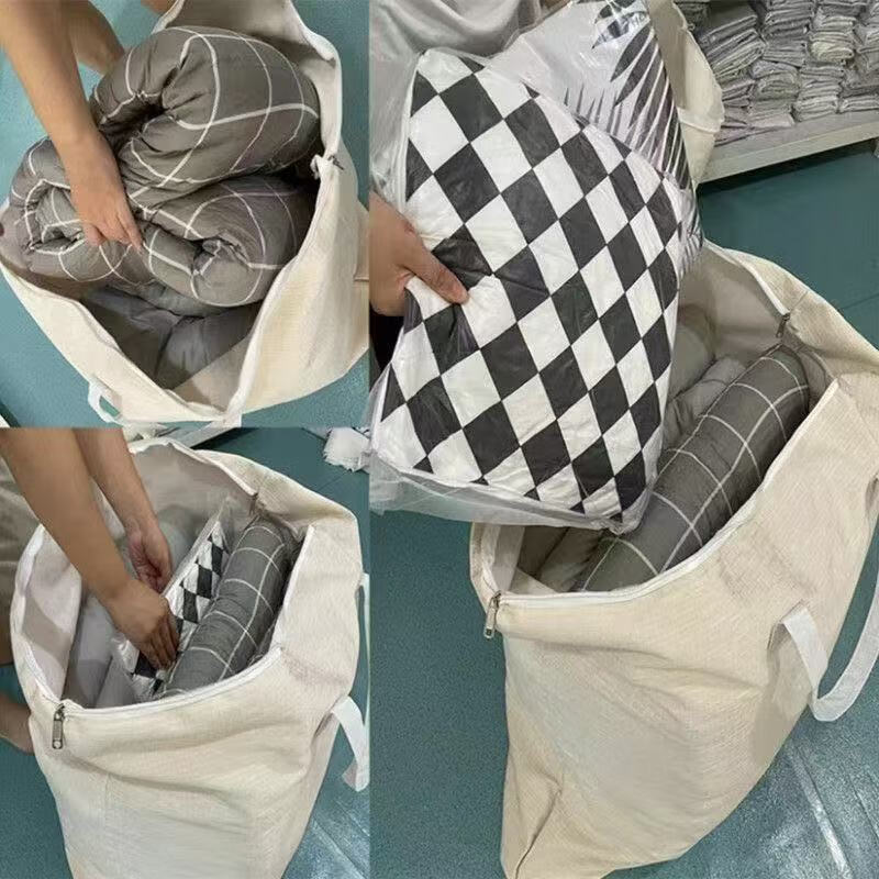 Vinoa large thickened quilt clothing storage bag moving student dormitory luggage bag strong and moisture-proof moving packing bag extra large (71cm*90cm) dustproof and moisture-proof 202 1 pack (random color)