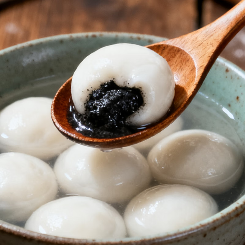 Sanquan Ningbo flavor black sesame glutinous rice balls, about 84 pieces per 1kg, fresh breakfast, family size, Lantern Festival desserts, snacks, afternoon tea