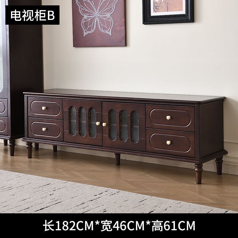 Gaochu American coffee table solid wood TV cabinet set living room double door wine cabinet single door wine cabinet wardrobe drawer cabinet dining table sideboard
