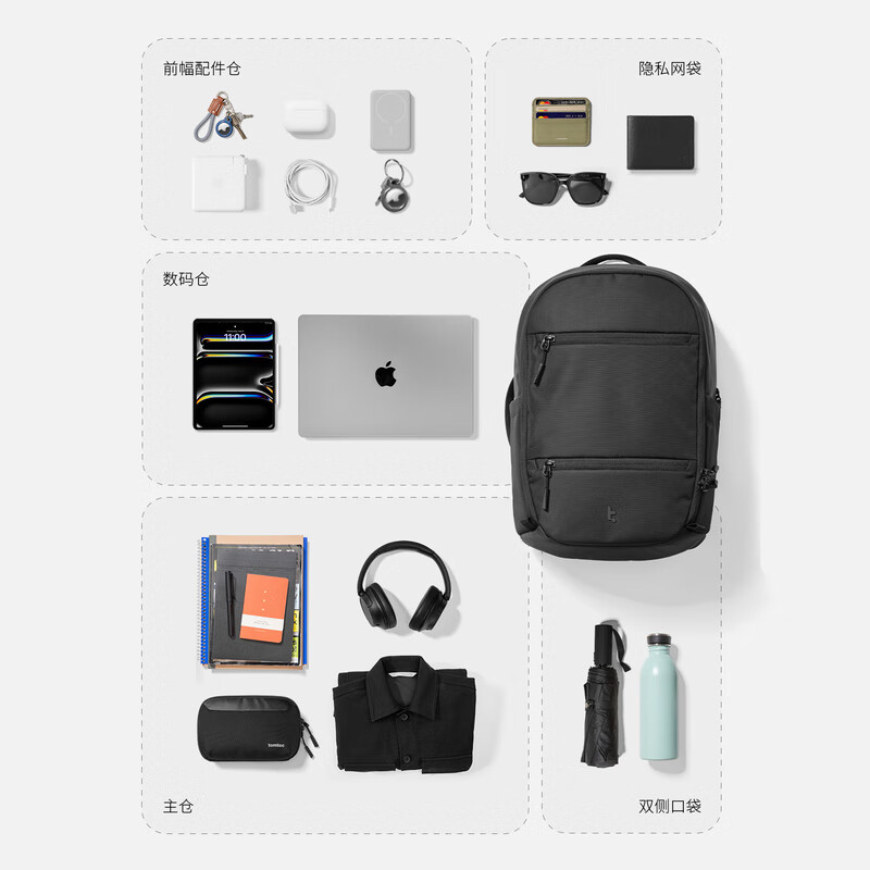 Tomtoc computer bag backpack men's large capacity business backpack lightweight commuting Huawei Apple laptop bag 16 inches