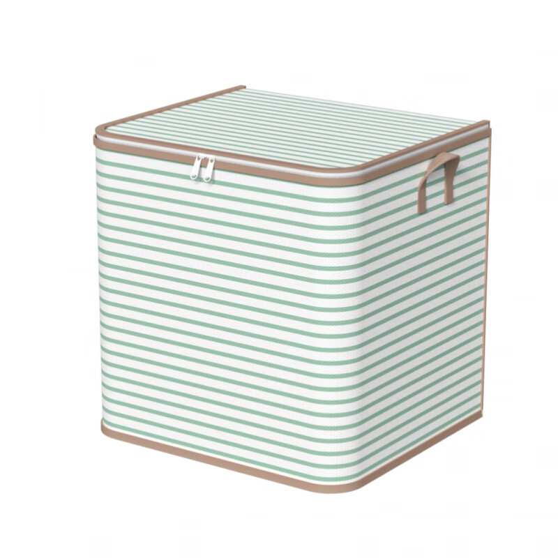 Japan Unprinted Clothes Storage Bag Home Large Capacity Quilt Compression Organizing Bag Clothing Luggage Moving Packing Blue Stripe 110L 2 Pack Large Size 50*40*50cm