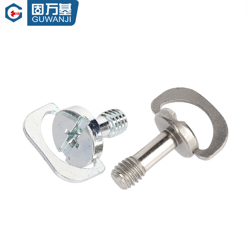 GUWANJI hand-tightened hook screws, quick-release plate screws, handle iron ring screws, pan-tilt screws, ring locking screws, M4M6 iron sheets, M6x14 environmentally friendly nickel (2 pieces)