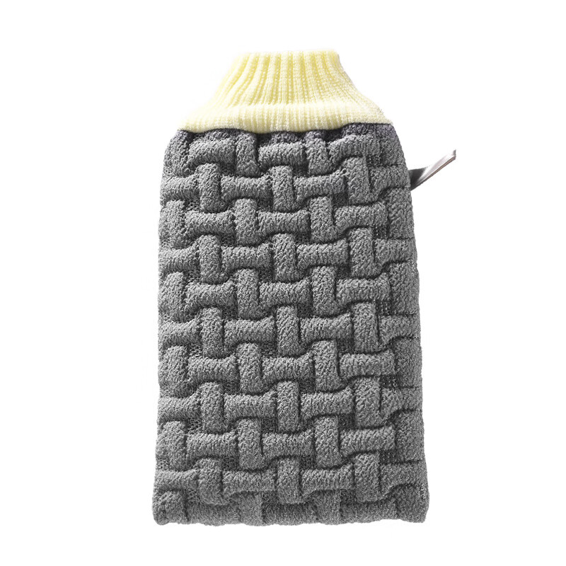 Jingkodi Men's Special Bath Towel Coarse Sand Strong Mud Rub Back Massage Household Large Gloves Double-sided Bath Towel Upgraded 3D Geometric Gloves 1 Pack Double-Sided Coarse Sand Strong Mud