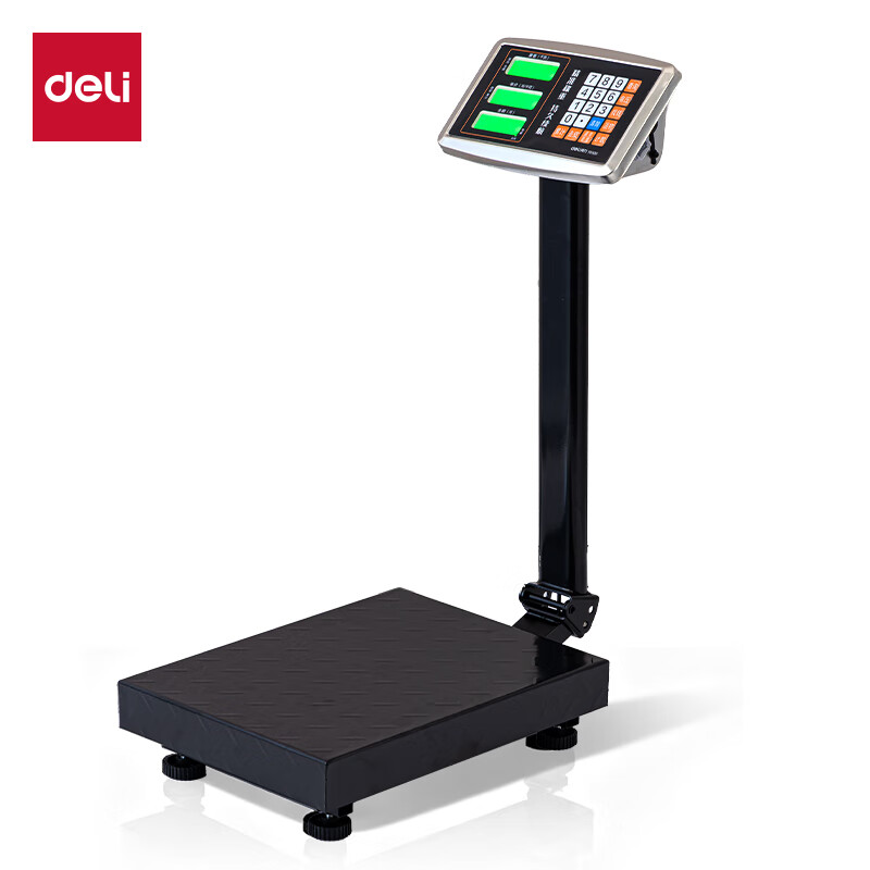Deli rechargeable platform scale electronic scale commercial high-precision floor-standing vegetable selling electronic scale cargo scale pricing large industrial counting express scale TE923