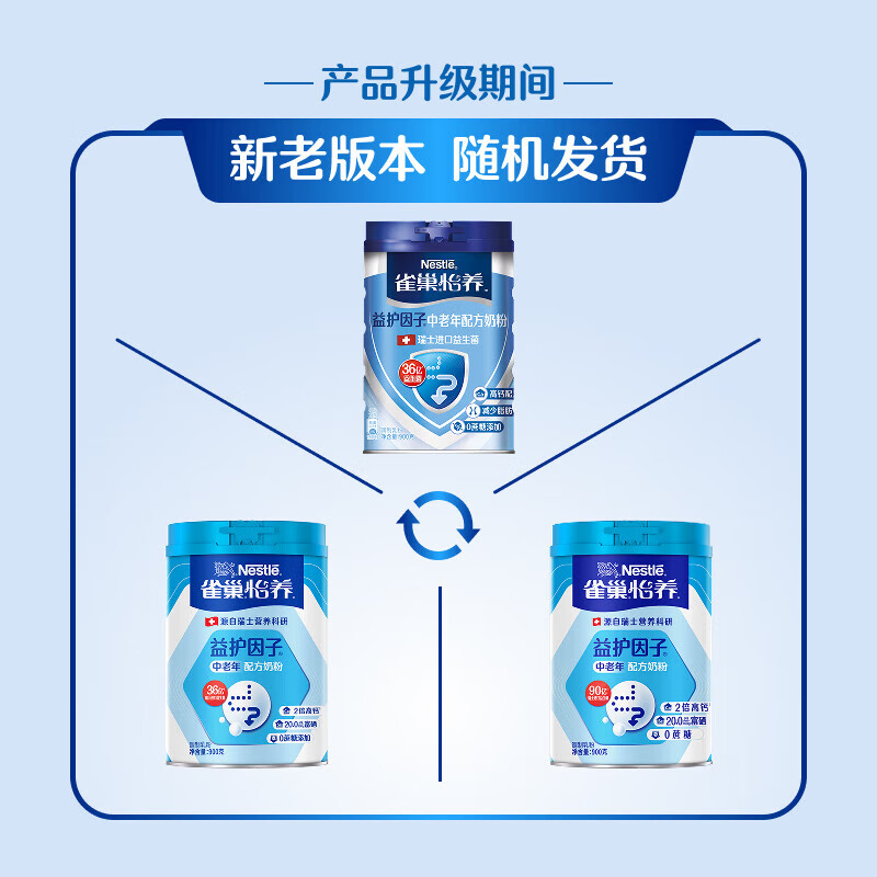 Nestle milk powder for adults, middle-aged and elderly milk powder, Yiyang, high calcium, low GI, gift for parents, elders, gift, protective factor 900g*2+ two-wheeled cart