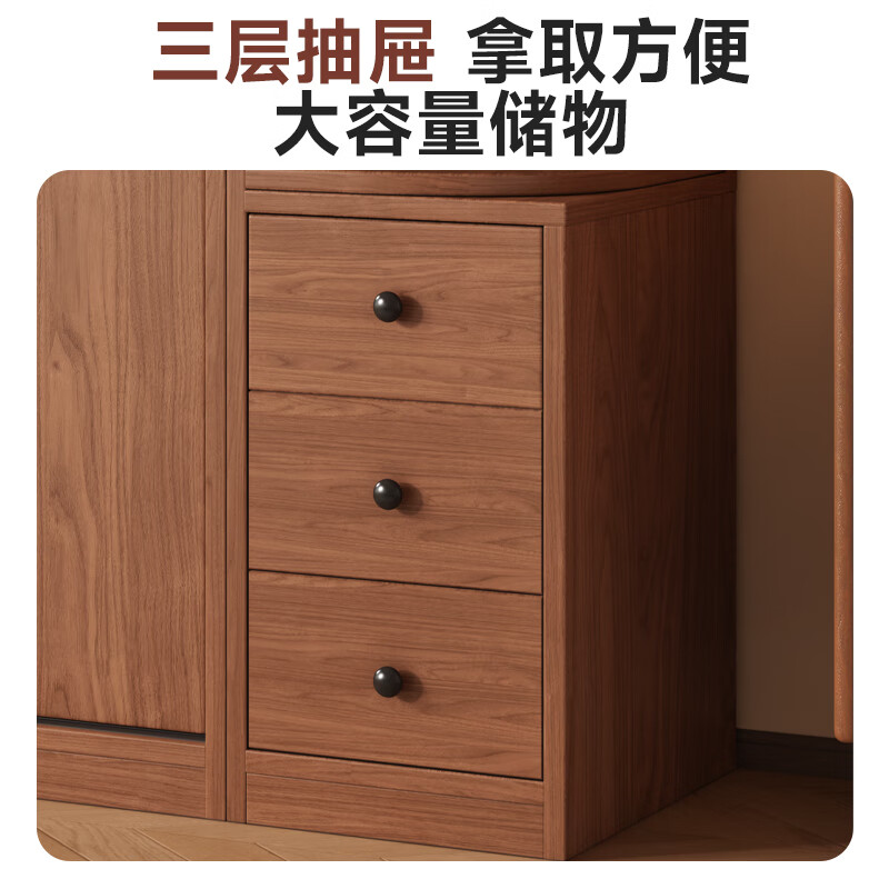 Guyuan Package Installation Wardrobe Bedroom Home New Chinese Style Storage Wardrobe Sliding Door Large Wardrobe 160*200*50 Main Cabinet + Top Cabinet + Side Cabinet