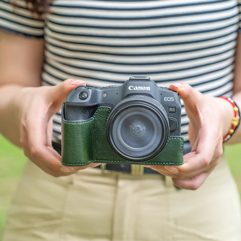 Photographer Canon R8 leather protective case r50v camera bag r5R6 second generation leather case R52r6 base R50 protective case rp leather accessories shelv first layer cowhide