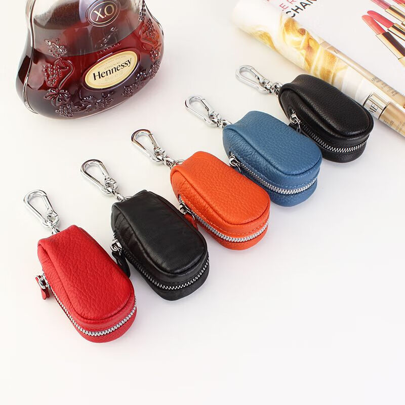 Ye Yu's new key bag large capacity unisex first layer cowhide car key bag waist hanging door genuine leather key bag hanging bag black (first layer cowhide)