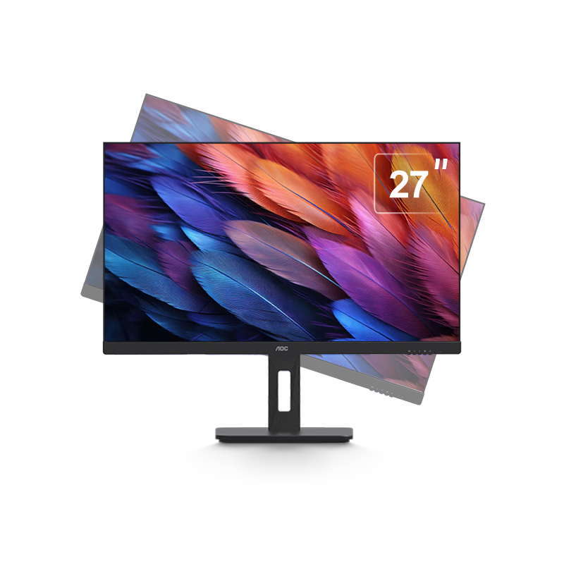 99% new AOC monitor 4K 27-inch professional designer computer display screen lifting and rotating office eye protection low blue light desktop notebook extended screen energy efficiency upgrade
