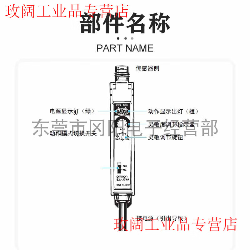 Yue Changsheng original proximity sensor electrostatic capacitive amplifier separate type E2J-J4CA E2J-W10MA physical shooting E2J-J4CA