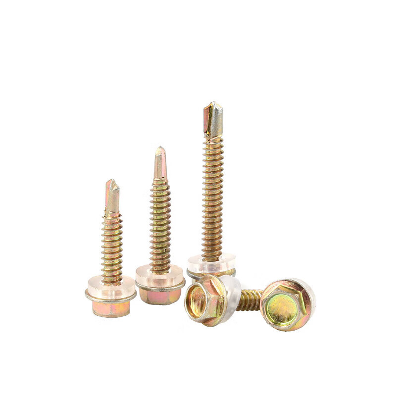 Xiaofeng Seiko color zinc external hexagonal self-drilling screws color steel tile nail self-tapping dovetail screws 4.8*20 - about 145 pieces