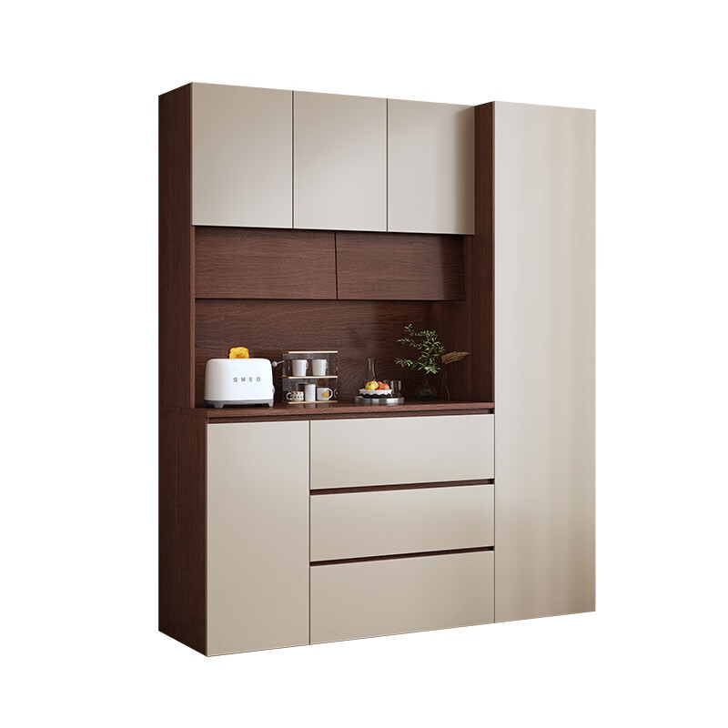 Popu light luxury high-end medieval style living room sideboard wall-mounted integrated storage cabinet multi-functional snack wine cabinet home tea C3 model length 220*height 240*depth 42