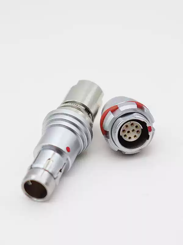 Aviation male and female butt connector metal high temperature resistant plug socket multi-core connector compatible with LEMO Lemo 2-core 2T15mmTD1 plug + MD1 socket