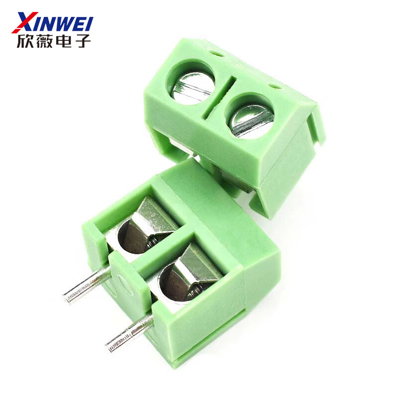 KF301-2P/3-position PCB terminal block 5.0mm splicable one-word cross 5.08 connector special price 2P cross round feet green copper splicable (10 pieces)