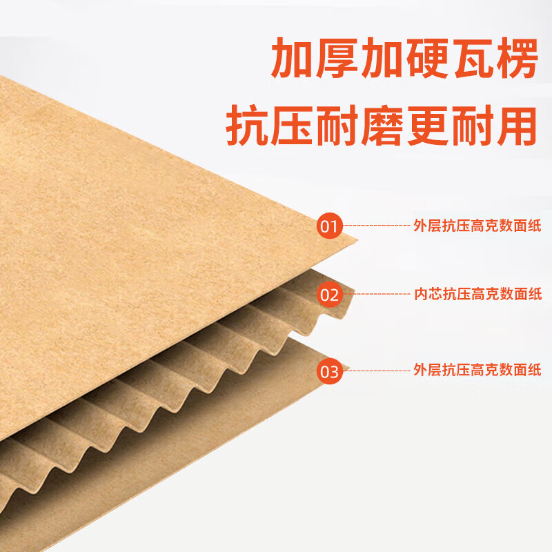 Bingyu BYcc-223 thickened carton packaging box express box packaging box five layers (5 pieces) No. 1 (530*290*370)
