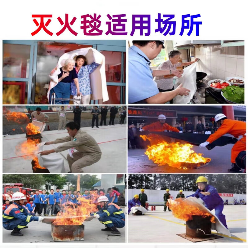 Fire blanket fire-fighting special home kitchen 1m 1.5m 1.8m 2m silicone fiberglass certified fire blanket 1.2m*1.2m_ style _+hook+gloves