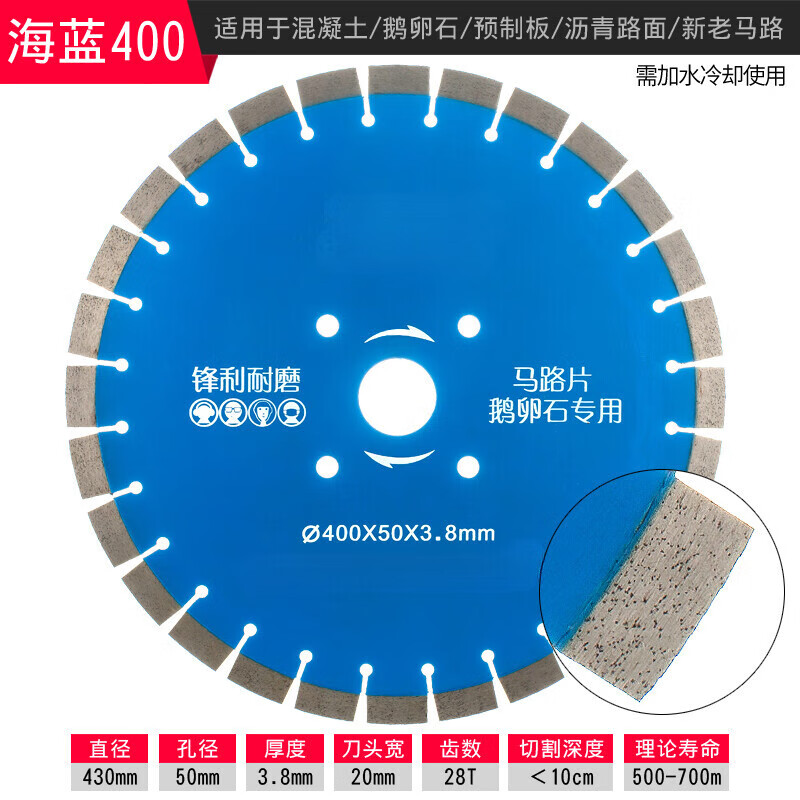 YHGFEE old road piece renovation slotted cutting piece concrete cobblestone asphalt road cement pavement special cutting 500 road piece (golden 20mm blade)