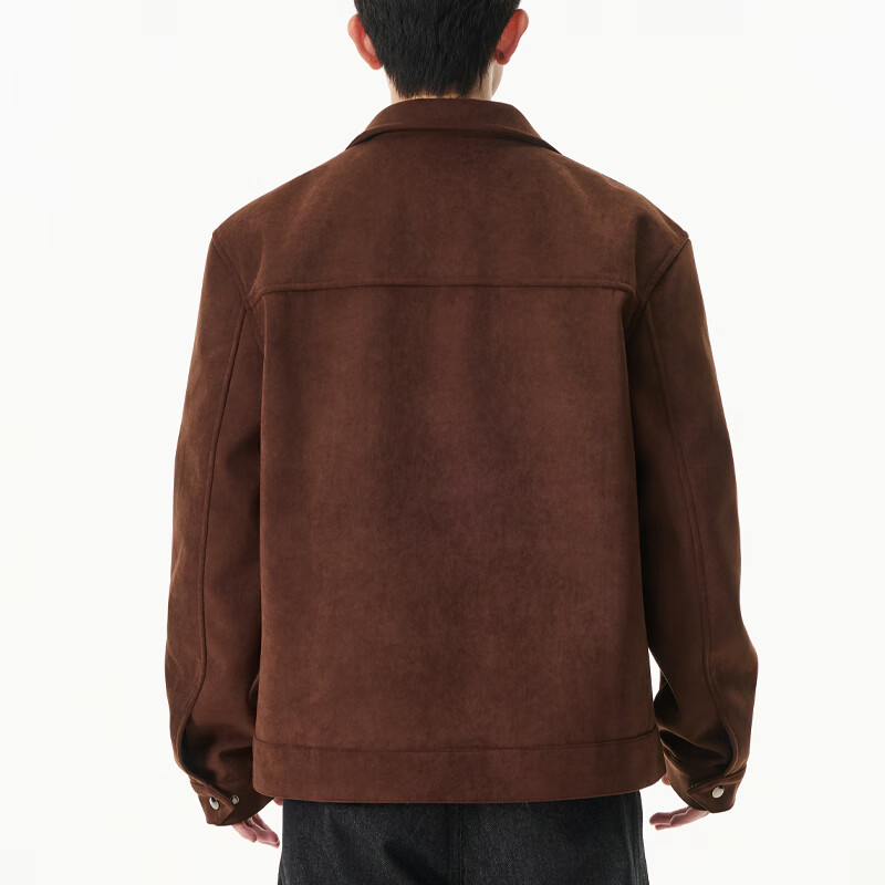 IZEXX American imitation suede jacket frosted high-end men's top outdoor retro autumn and winter jacket HJ58 coffee color L