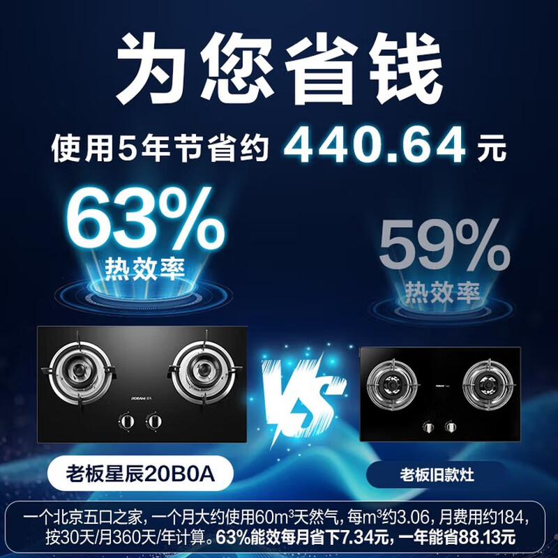 Boss (Robam) Star Series Gas Stove Gas Stove 20B0A Household Natural Gas Double Stove Embedded Desktop Gas Stove 5.0KW Adjustable Stove Replacement without Changing the Hole Trade-in