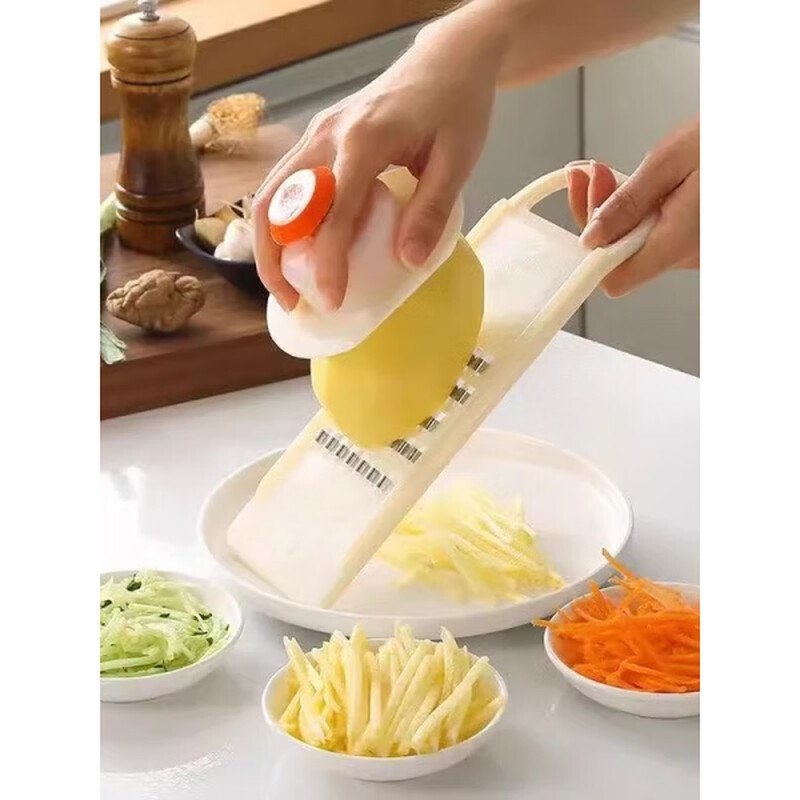 Fat Donglai's same style cucumber grater, potato shredded vegetable grater, slicing vegetable grater for restaurants, 2mm fine grater, 1 pack, extra thick.