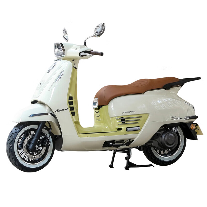 Zongshen Seikelong RT3E modern 250CC water-cooled retro pedal fuel motorcycle double disc brake ABS beige
