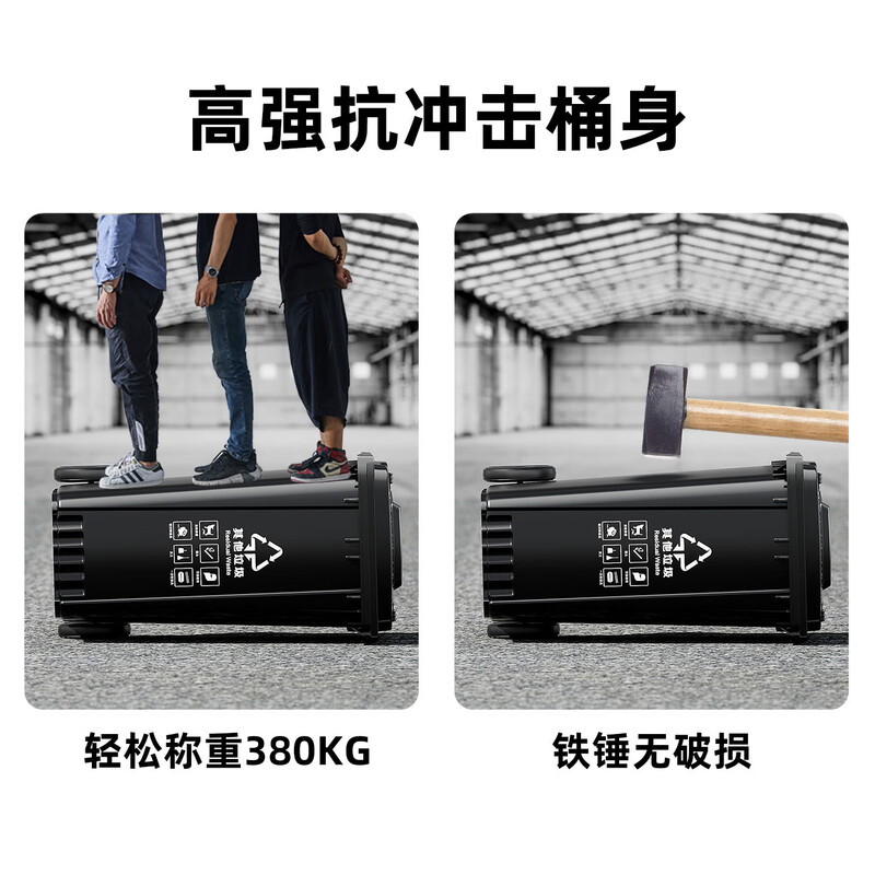 Keshuang outdoor trash can large thickened 240L commercial plastic sanitation trash can with cover wheel industrial community property shopping mall catering special 100L extra thick trailer model green - kitchen waste